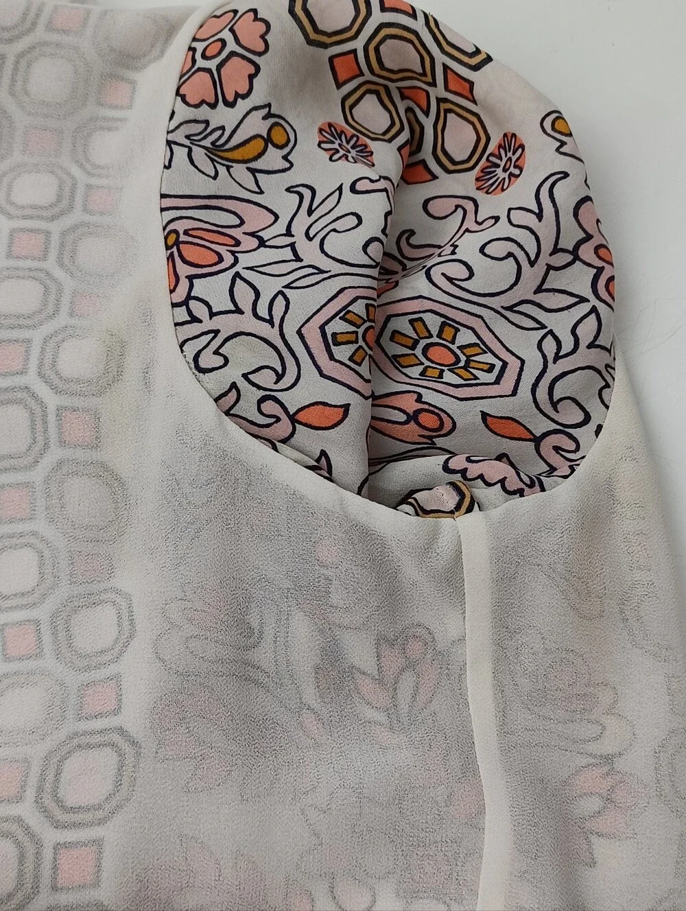 Tory Burch Serena Print Silk Dress Size 6 Women Drawstring Tie Neck Feminine